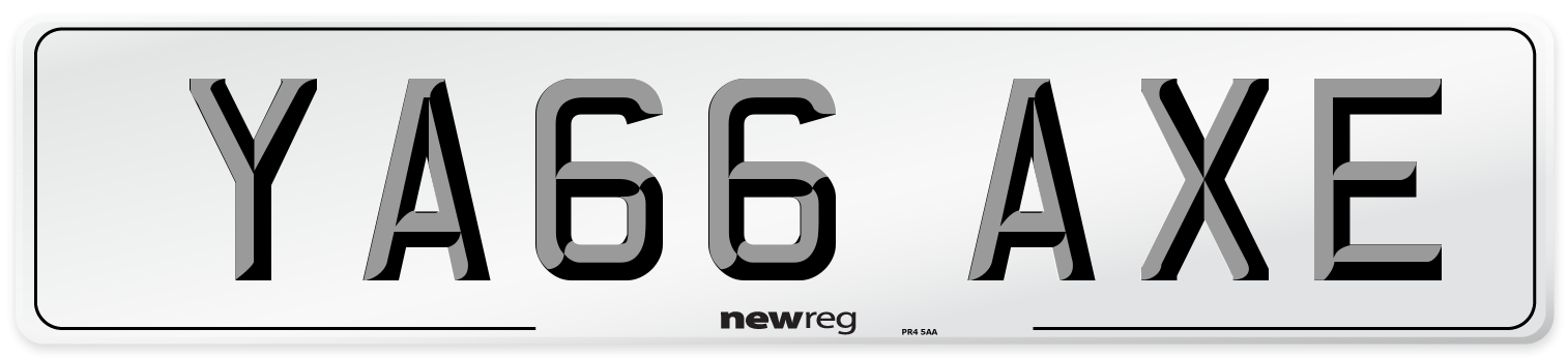 YA66 AXE Number Plate from New Reg